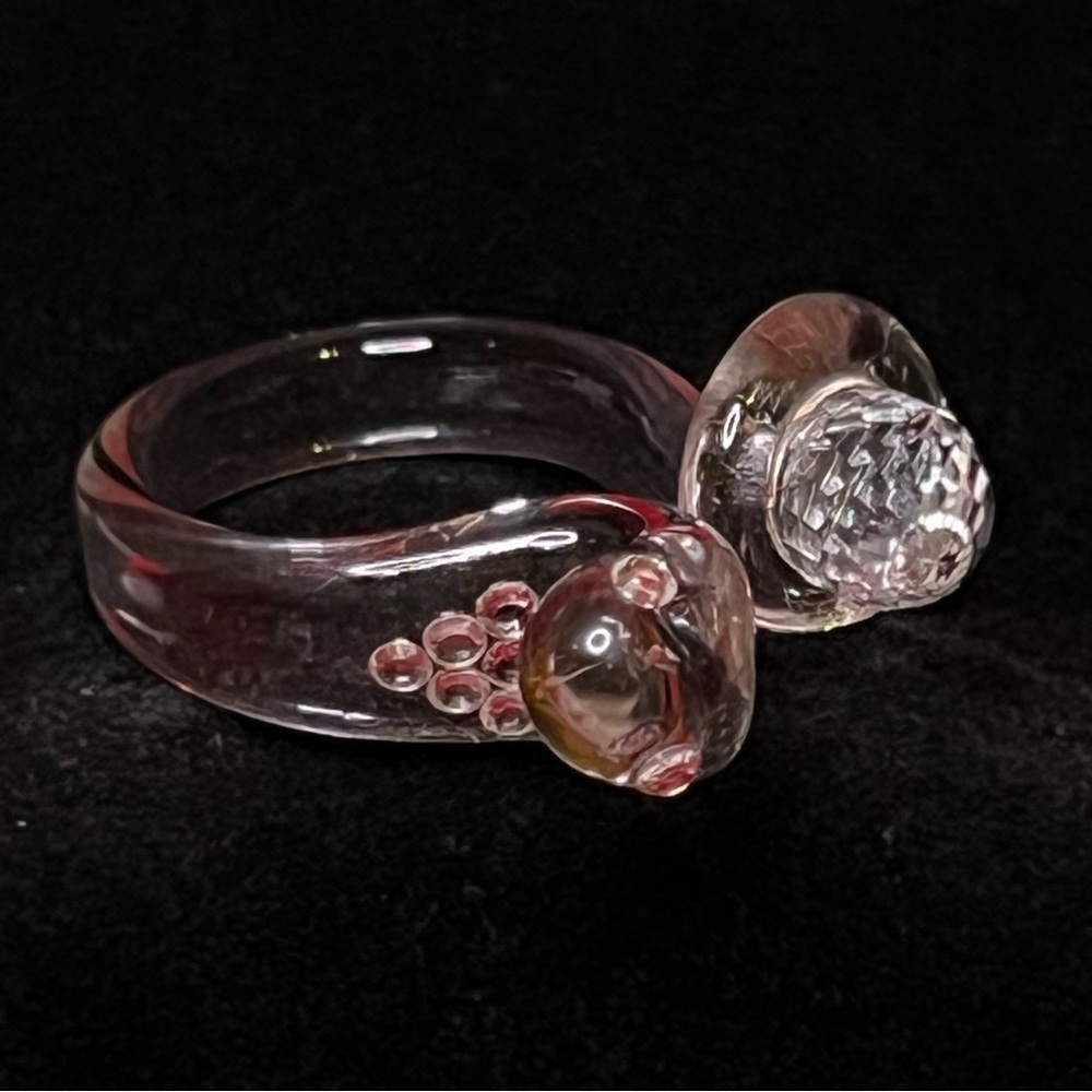 Elegant Clear Glass Snake Ring